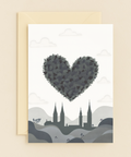 heart of clouds over city card