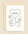 heart stethoscope floral gratitude card