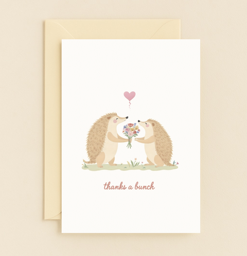 hedgehog love bouquet card