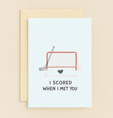hockey love goal card