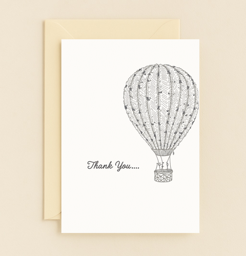 hot air balloon thank you card