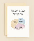 humor love pie chart card