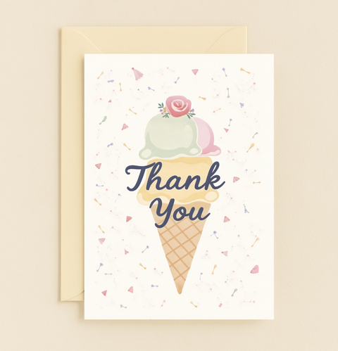 ice cream thank you card