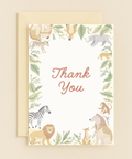 jungle animal thank you card