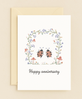 ladybug couple floral card