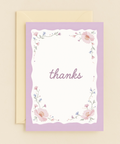 lavender floral thank you card