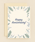 leafy floral anniversary card