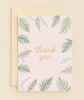 leafy thank you greenery card