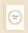 leafy wreath thank you card