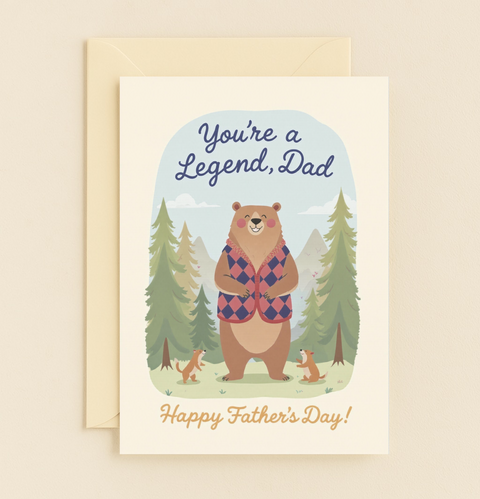 Legend Bear Father's Day Card