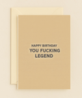 legend birthday card bold message