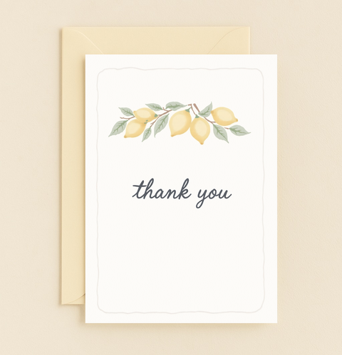 lemon branch thank you card