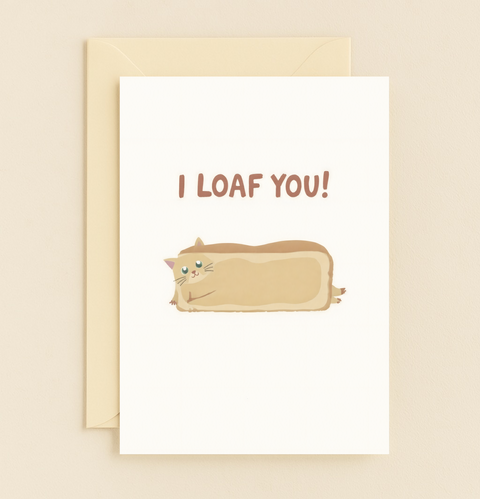 loaf cat cute card