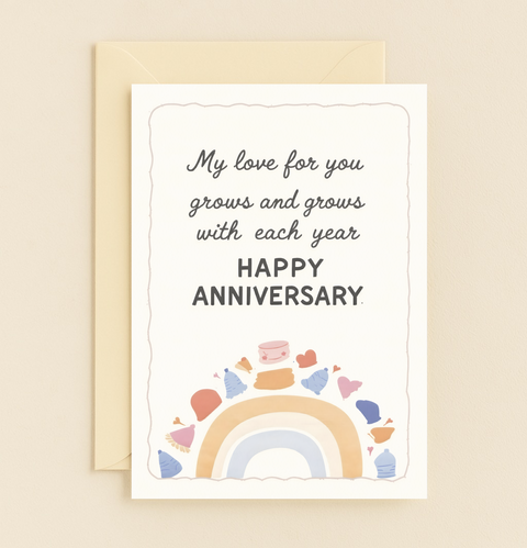 love grows each year rainbow card