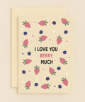 love you berry much strawberry card