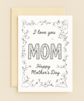 love you mom floral card