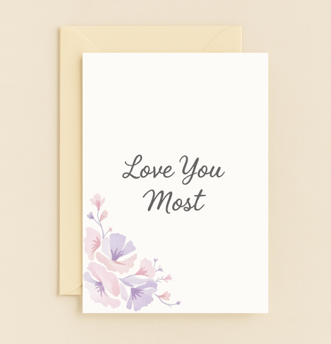 love you most floral card