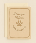 love you mum paw print card