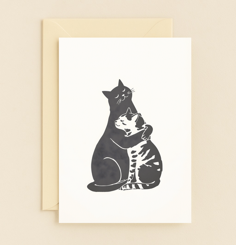 loving cats hug card