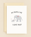 mama and baby elephant love card
