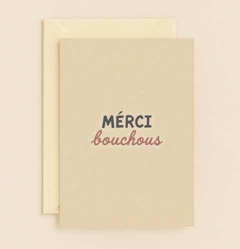 merci bouchous playful thank you card