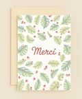 merci tropical leaves thank you card
