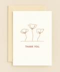 minimalist floral thank you card