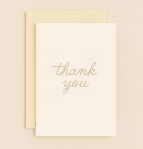 minimalist handwritten thank you card