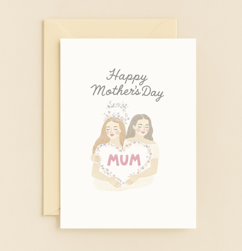 mother and daughter love card