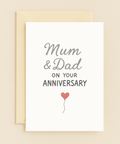 mum and dad love balloon card