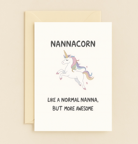 nannacorn unicorn grandma card