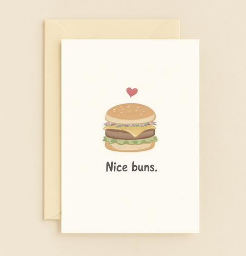 nice buns hamburger card