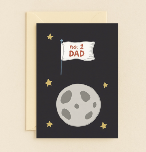 number one dad moon card