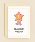 number one teacher award card