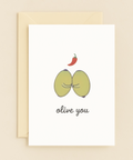 olive you cute romantic card