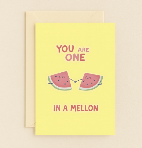 one in a melon watermelon card