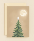 owl and moon night tree card