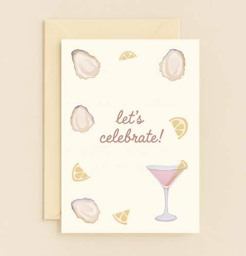 oysters and cocktail celebration card