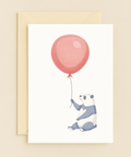 panda with red balloon card