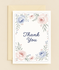 pastel floral border thank you card