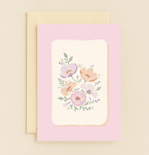 pastel floral greeting card