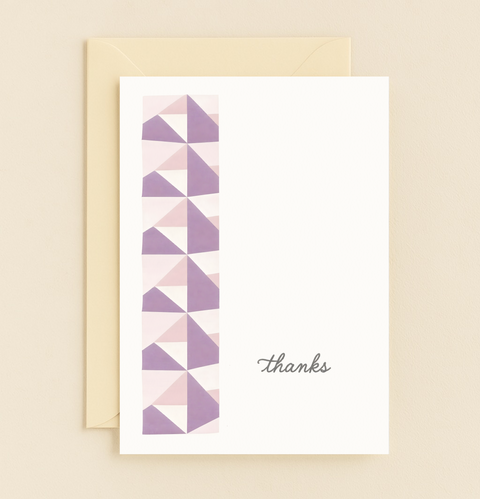 pastel geometric thanks card