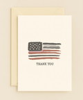patriotic thank you card with american flag