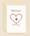 paw print stethoscope thank you card