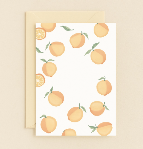 peach pattern blank card