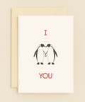 penguin heart love card