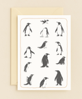 penguin silhouettes greeting card