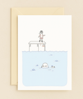 pier diving playful underwater card