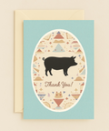 pig silhouette thank you card