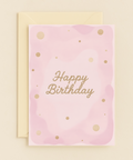 pink and gold happy birthday card